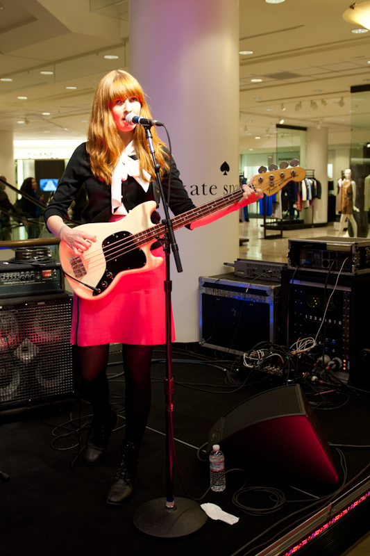 The indie-rock band Vivian Girls played a short set at Nordstrom in