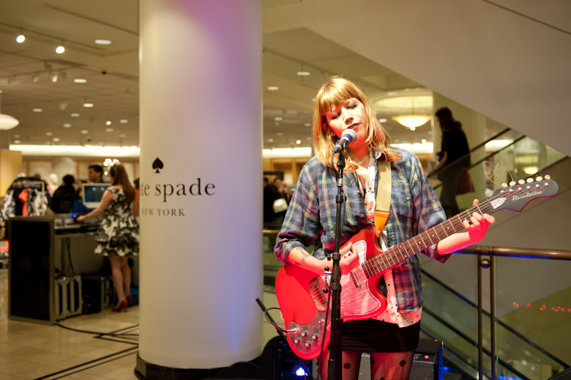The indie-rock band Vivian Girls played a short set at Nordstrom in