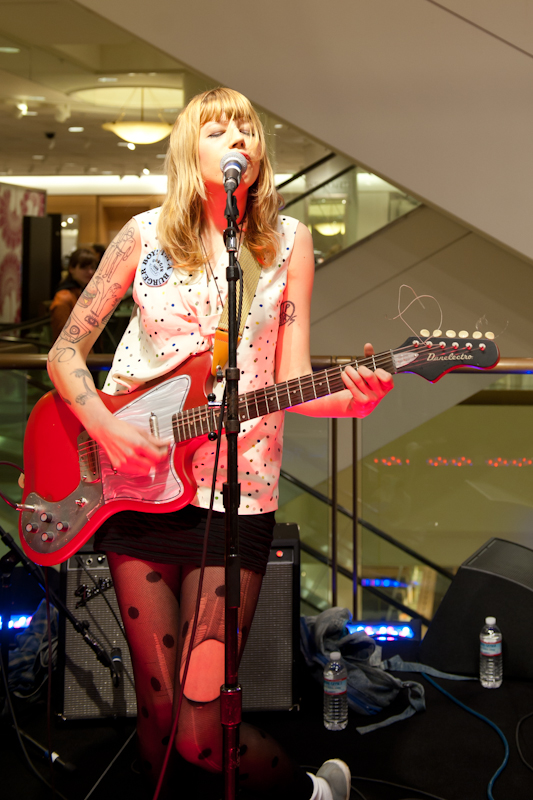 The indie-rock band Vivian Girls played a short set at Nordstrom in