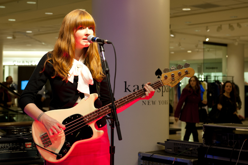 The indie-rock band Vivian Girls played a short set at Nordstrom in