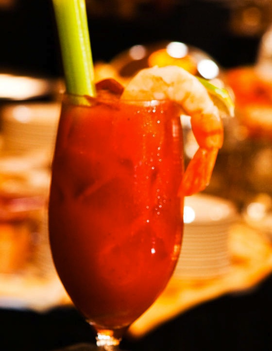 Vitamins, protein, morning buzz: Bloody Mary with shrimp at The Breakers Palm Beach in Palm Beach, Florida.A