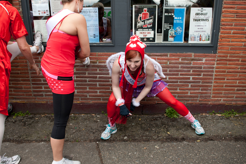 The sidewalks of Fremont were bustling with joggers decked out in their