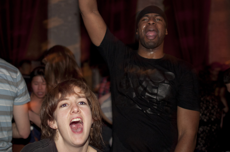 DJs spun old favorites while the crowd hollered along.