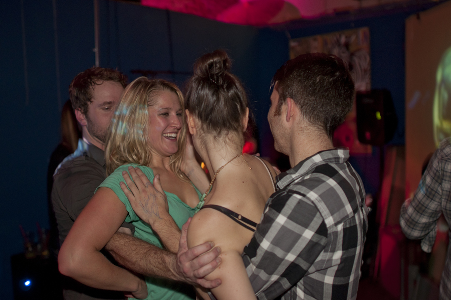 This group reenacted those awkward train dancing moves from middle school dances.