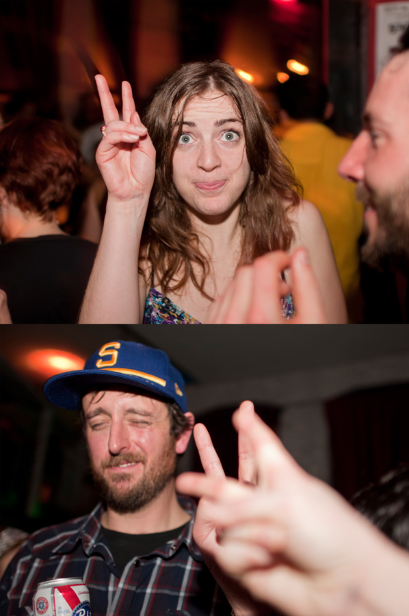 Peace signs thrown up all over!