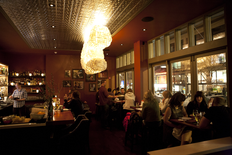 This is a beautiful setting for exploring the bar's sake list.