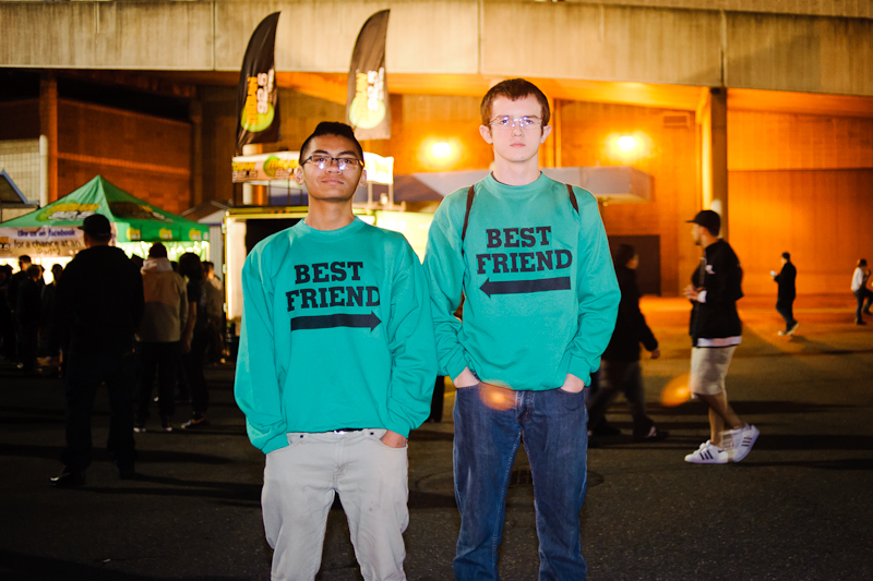 Fans standing outside the Tacoma Dome getting ready for the big event.