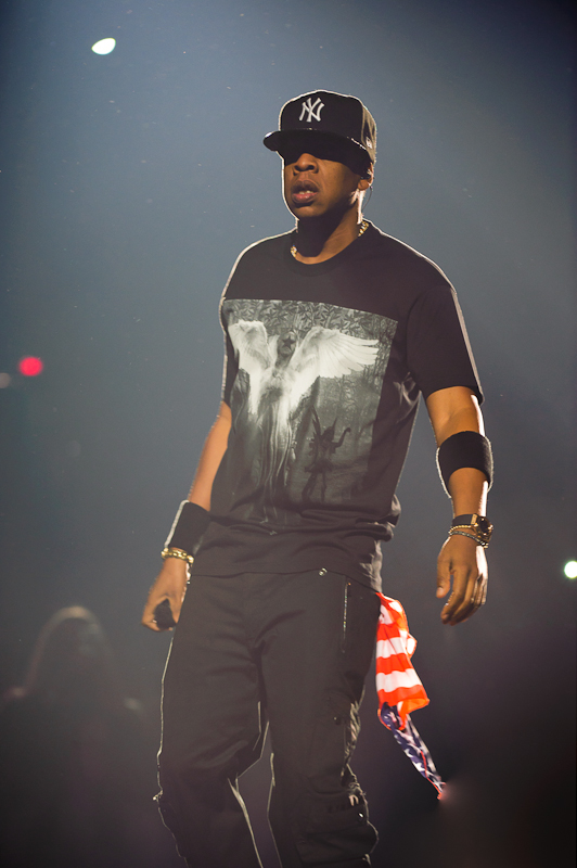 Jay-Z staring down the crowd at the Tacoma Dome.