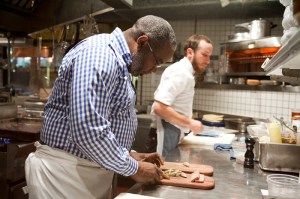 Executive Chef and Owner, Daisley Gordon plates up the pork hock terrine.