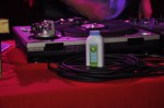 In addition to the large bottle on the floor, there was a personal sized bottle for easy access right by the turntables!
