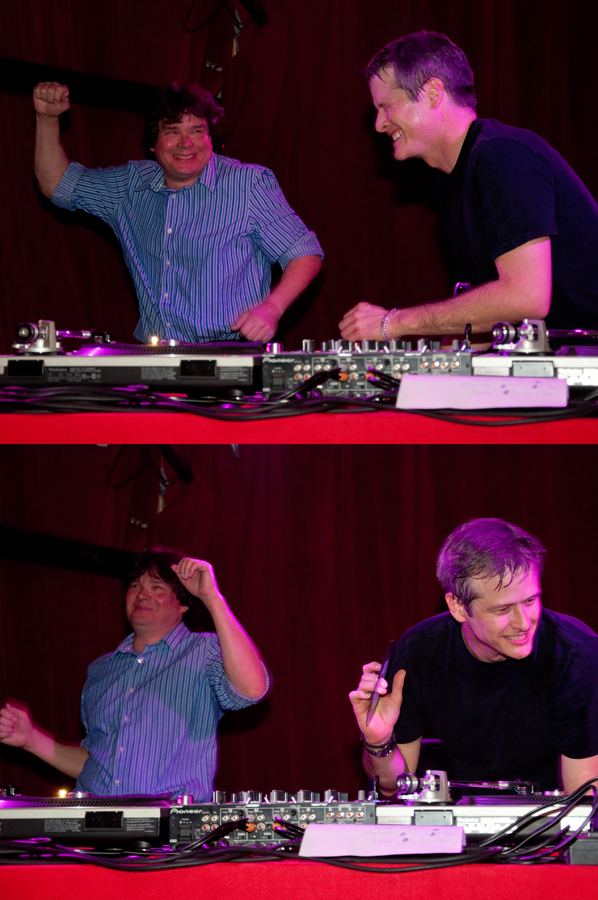 DJ George and DJ Nipper having just as much fun as the crowd!