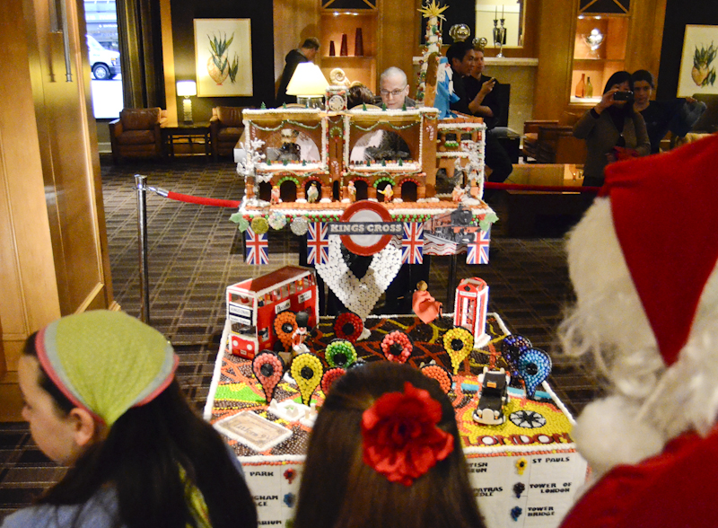 Every year the Sheraton Hotel in Seattle displays large, intricate gingerbread houses