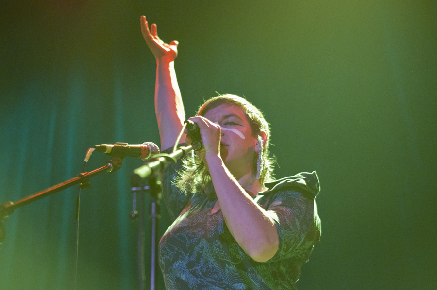 Fans watched in awe as Merrill recreated favorite tracks live, even improvising at certain points.