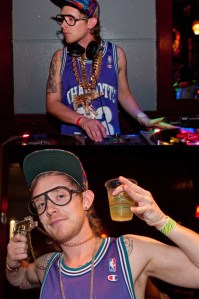 DJ Bgeezy rockin the authentic 90's duds as usual!