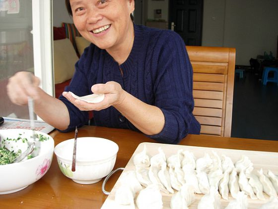 My host mom taught me how to prepare dumplings:  from one of my all time favorite food related evenings, in which my host mom taught me how to prepare filling for and - best of all - how to seal the wrappers in an aesthetically pleasing way. I finally had the skills under my belt to prepare dumplings to rival those I've come back for time and time again at Szechuan Noodle Bowl.  Submitted by Hester Serebrin