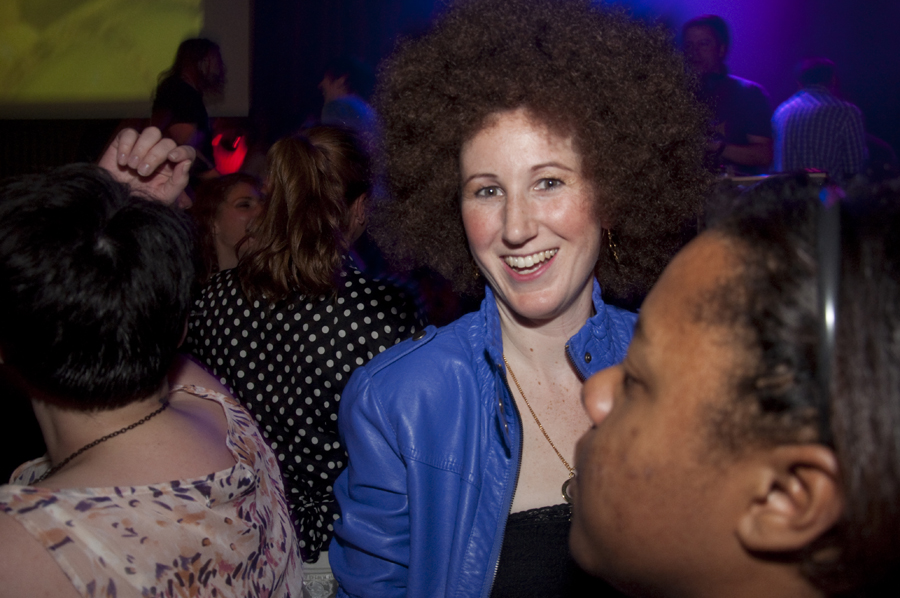 She must have been asked all night if her hair was real!