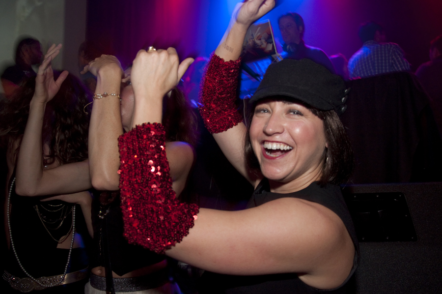 Rocking out and showing off some classy elbow sequins!