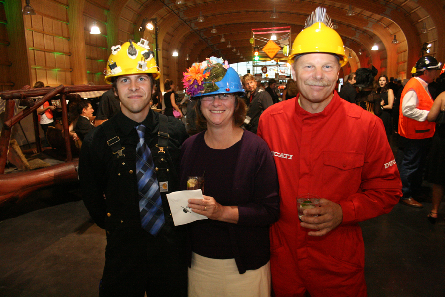Collen Green, Peg Stocking and Bradford Green get suited up.