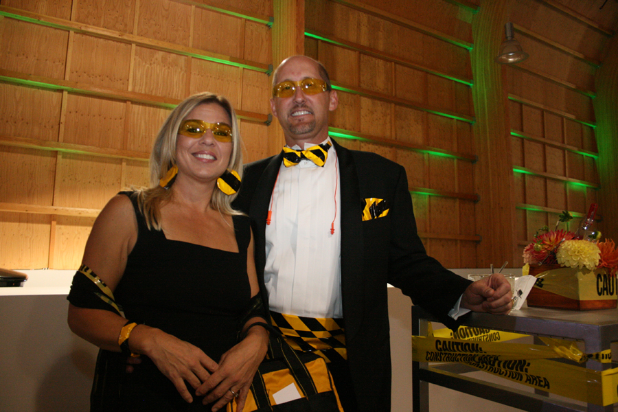 Robert & Lynette Lawpson get creative - with caution tape.