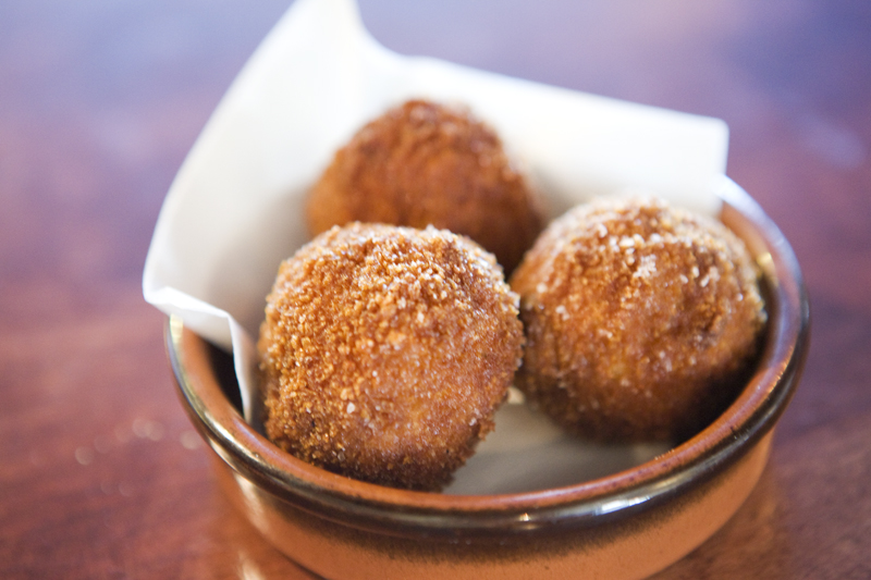 Suppli al telefono (Roman street food): fried risotto balls and mozzarella.
