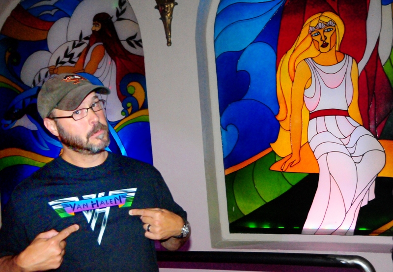 Brian Layton shows off his Van Halen t-shirt.  Brian is with Seattle Theatre Group which has recently transformed the event's venue, The Neptune in the U District, into a multi-use arts venue.