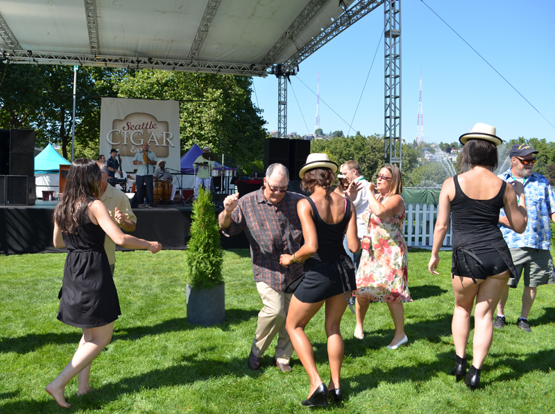 The crowd gets a little spicy when the band plays salsa music.