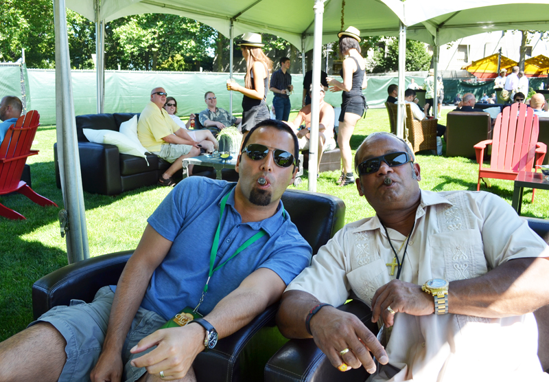 Charlie and Fred live it up in the smoking lounge.