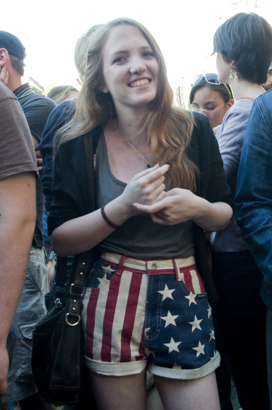 The shorts are probably from her moms closet.