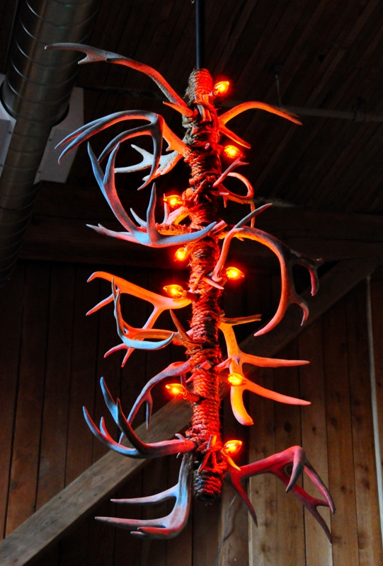 Horny lights, made from antlers by Christopher Williams.