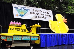 Sponsored by Pirate's Booty, the pirate theme was accompanied by many milk carton puns like Slo-Mooo-Shun.