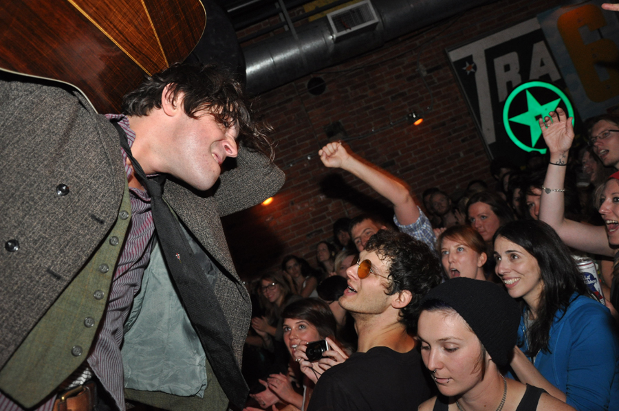 Slim makes every member of the audience feel involved, standing on amps to get closer to fans. The girl in the black beanie was unimpressed.