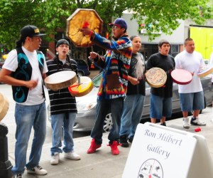 Sacred Water drummers perform at the Chief Seattle Club.