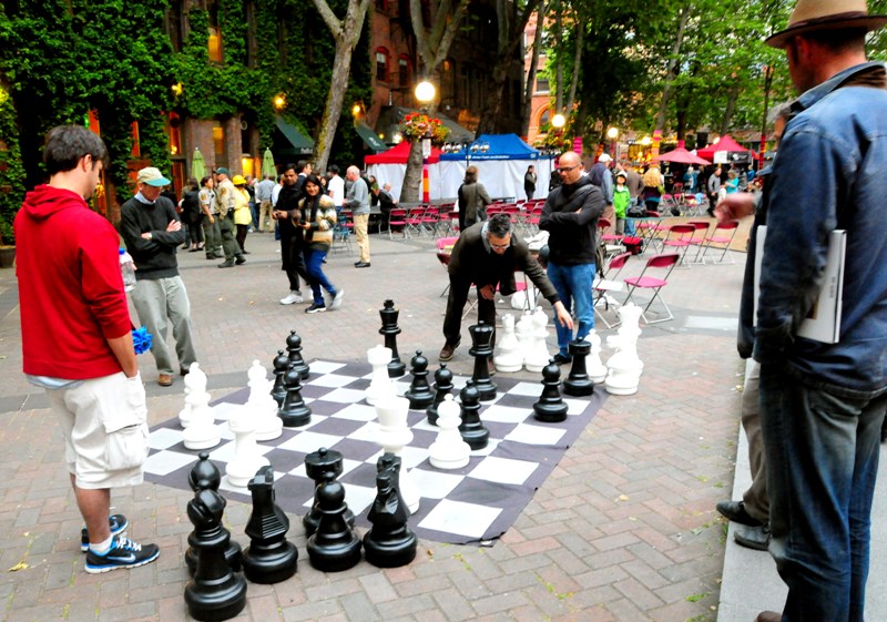 Chess at Occidental Park.