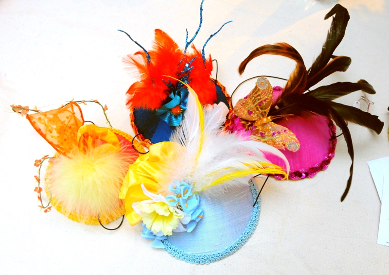 Colorful hats created by Mikele Keiffer.