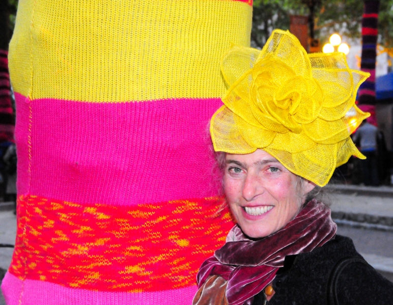 Annie De Vuono, a member of the Millinery Artisan Guild, wears one of her creations.