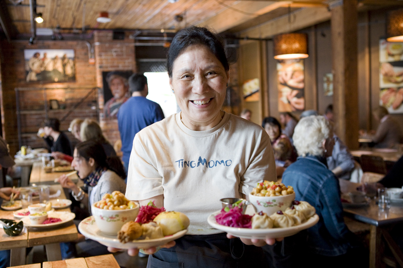 At Ting Momo, the first of the Tom Douglas trio restaurants, it's service with a smile.