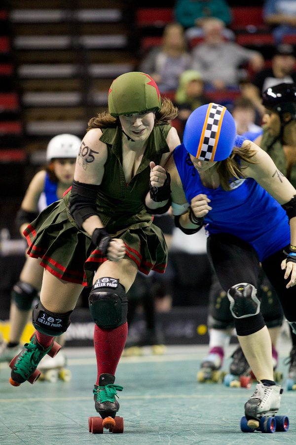 The Rat City Roller Girl's Sockit Wenches and Derby Liberation Front duke it out June 18th at the Key Arena.