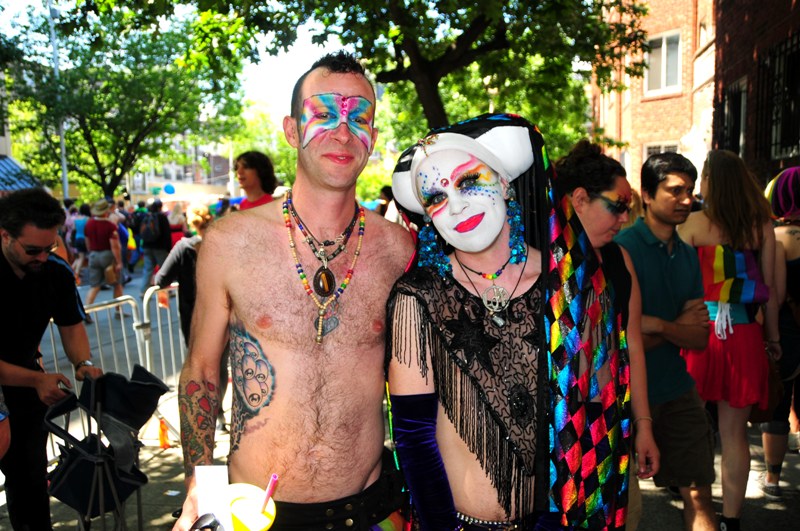 A member of the Sisters of Perpetual Indulgence caught on camera after the parade.