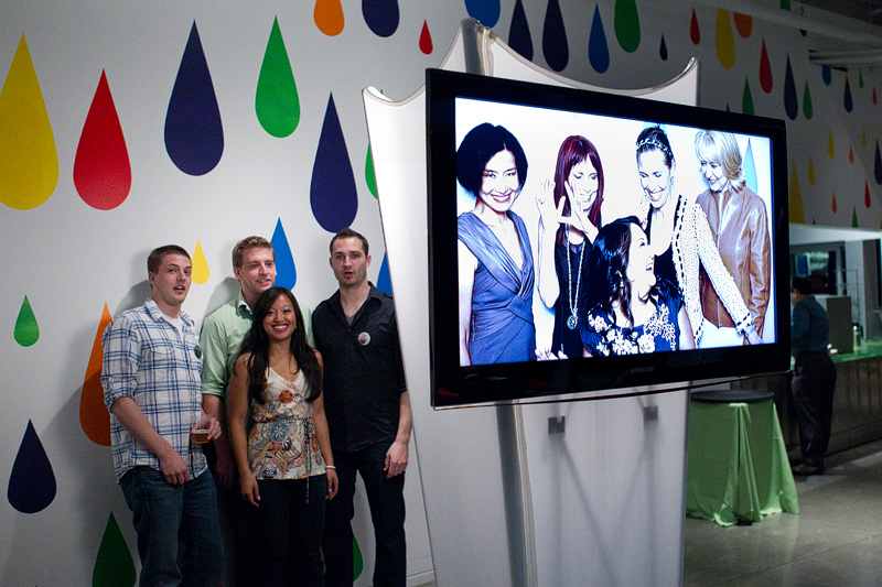 Inside the covered area was free beer, wine, an arts and crafts table, and a photo booth.