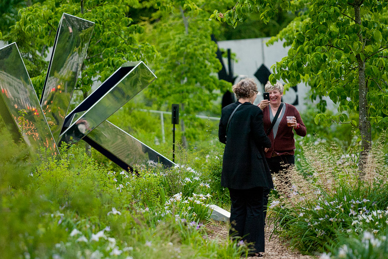 Strolling the surprising grounds.