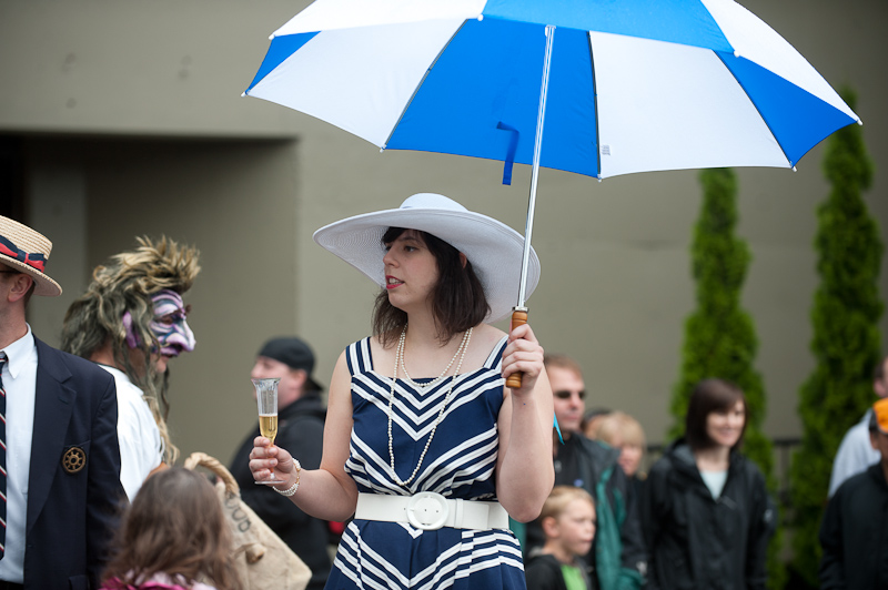 A ridiculous downpour didn't dampen the spirits of the thousands that turned