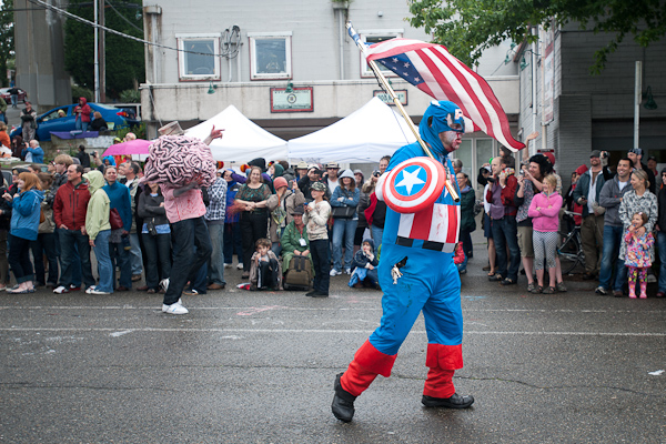 A ridiculous downpour didn't dampen the spirits of the thousands that turned