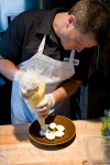 Head Chef of Brave Horse Tavern, Brian Walceyk making the devilled eggs.