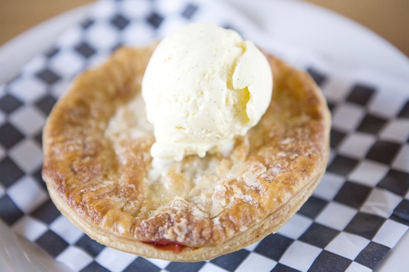 The little cherry pie. Topped with Vanilla ice cream.