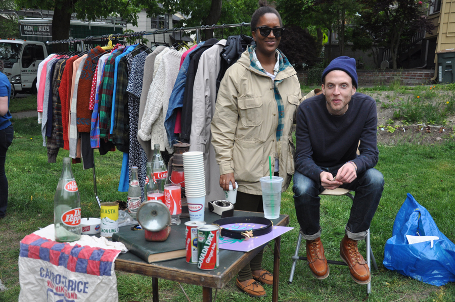 This duo had flannels and vintage sweaters and dresses.