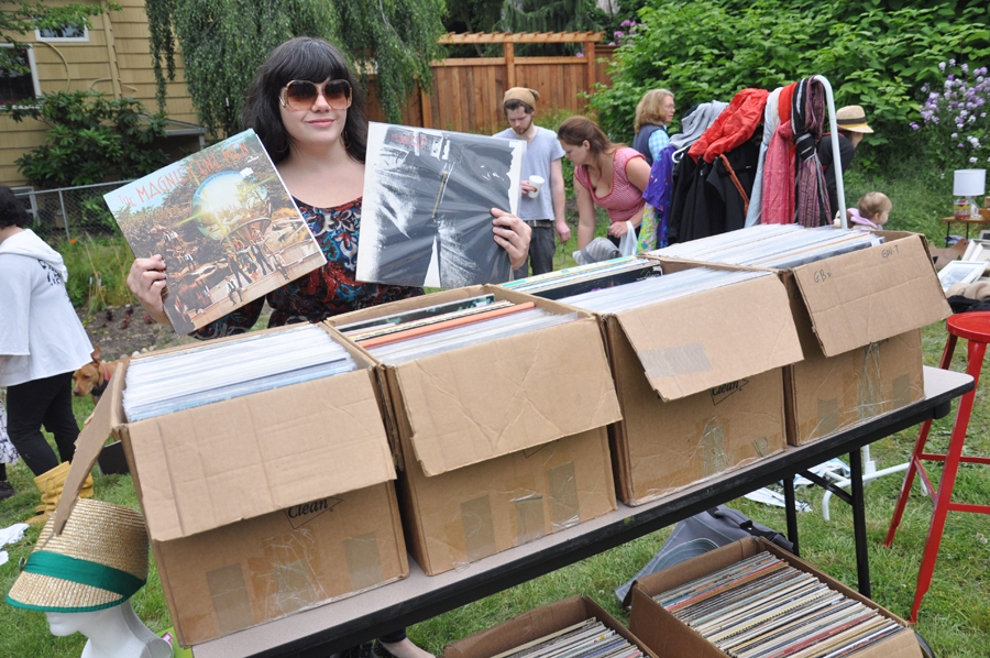 One girl was selling her boyfriend's LPs for him, including the classic Rolling Stones' Sticky Fingers with a real pants zipper on the cover (right).