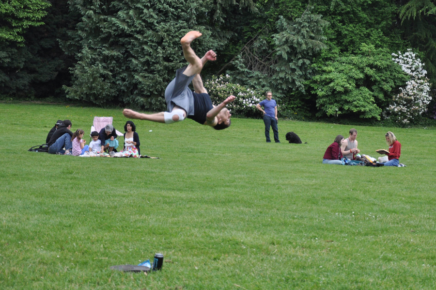 Volunteer Park was hopping too, with some sort of mini brostep festival. This man did repeated backflips and handsprings.