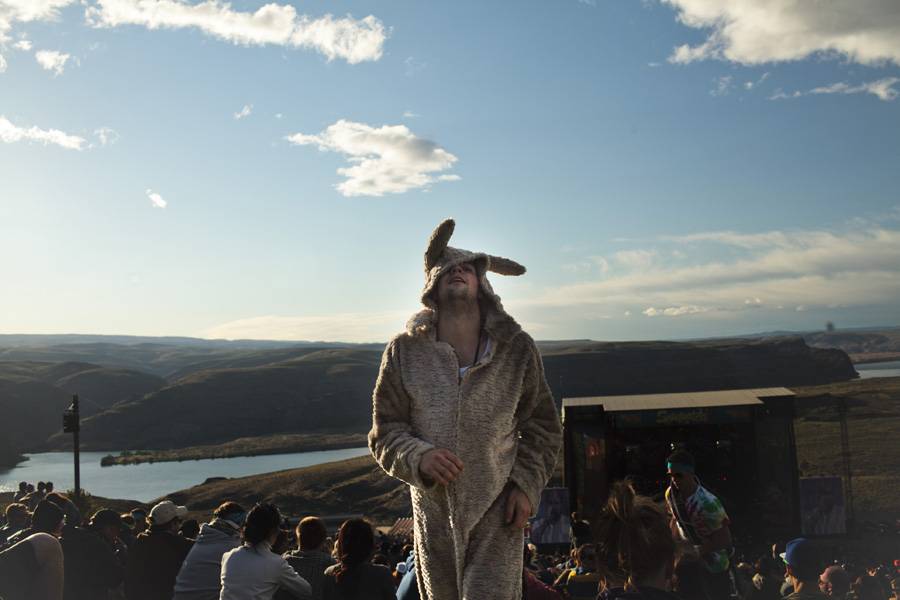 The evening jog was made a little more difficult by the furry suit
