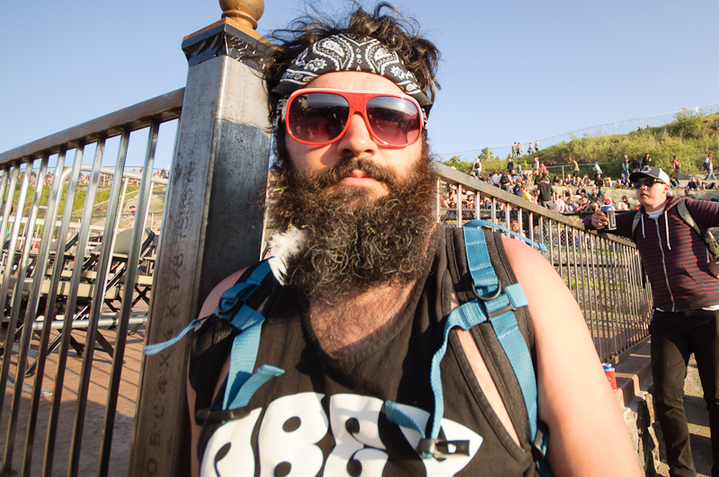 To kick off the sunglasses and headbands trend we have this fine fellow, who looks like he may have just finished eating one of our headdress friends