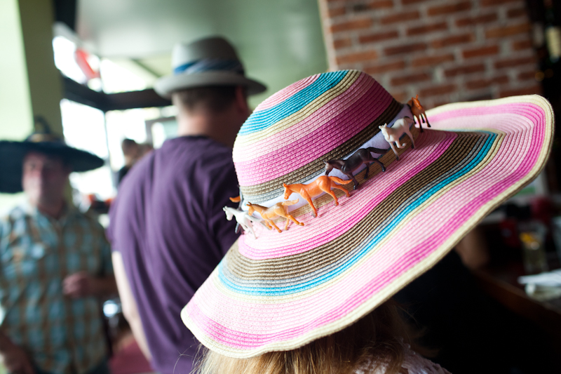 Everyone sipped mint juleps and donned a big hat, complete with flowers